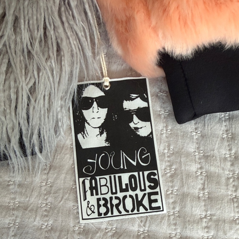 Young Fabulous & Broke Faux Fur Jacket NWT Size S/M ❤️ - Picture 8 of 8